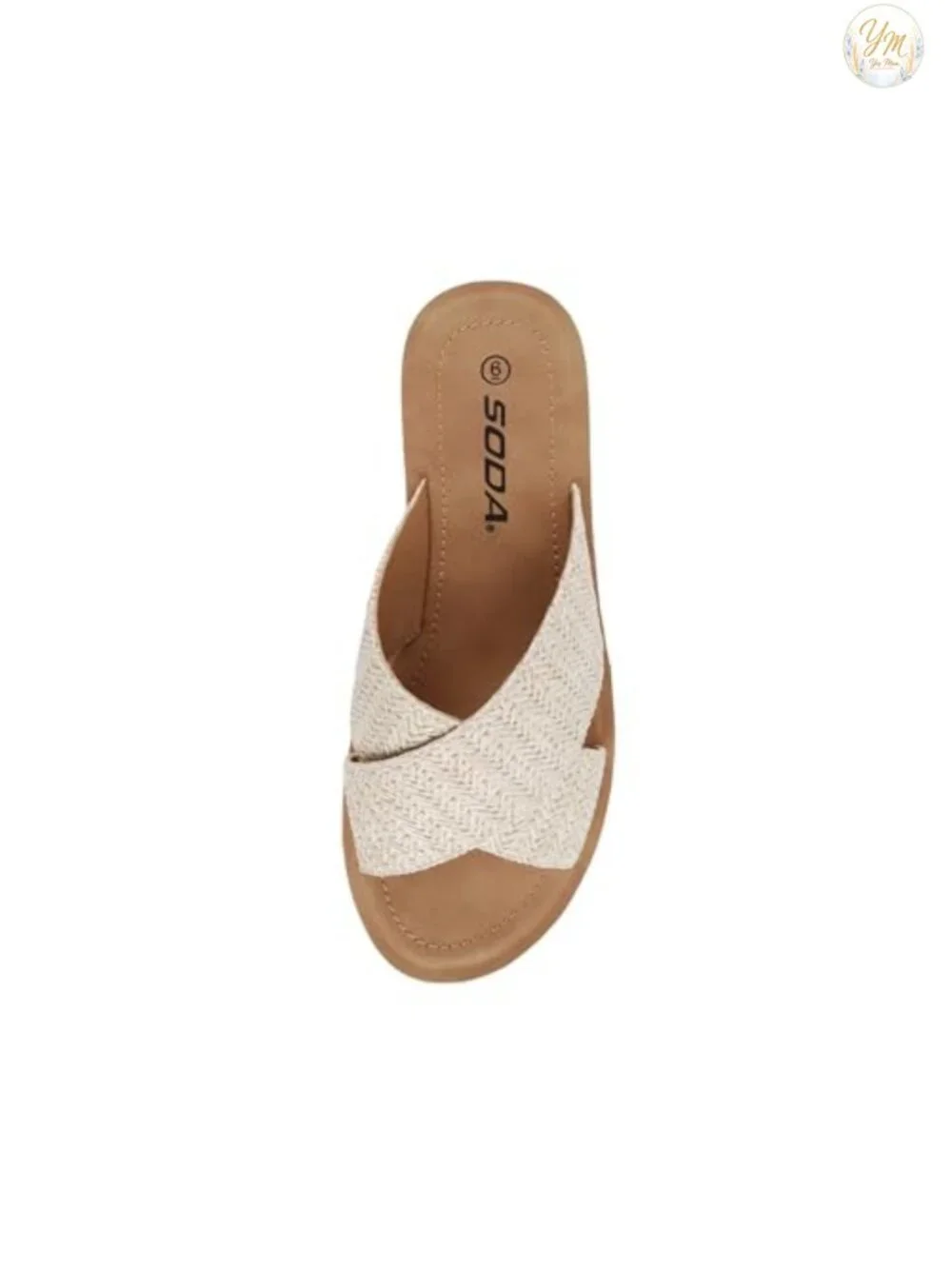 Women's Open Toe Platform Slide Sandals Crisscross Strap Manmade Leather